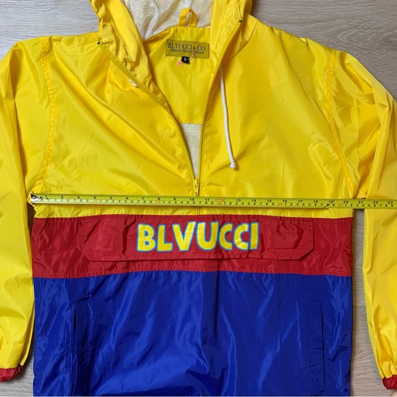 Blvucci Kid Club 90s Windbreaker Hoodie 
Jacket  Size Small - Picture 4 of 7